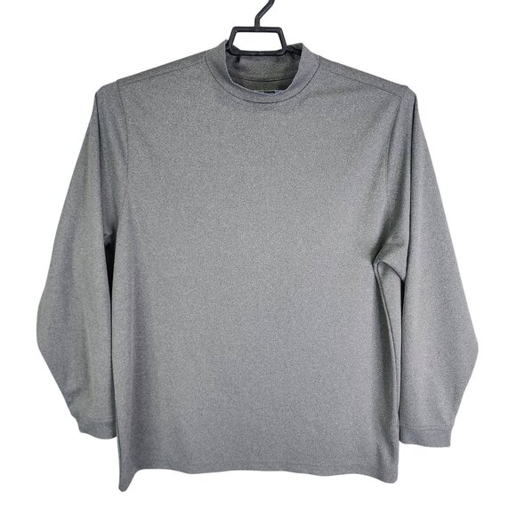 Mens Gray Roundtree & Yorke Performance Shirt Mock Neck Long Sleeve Size L - Picture 1 of 8